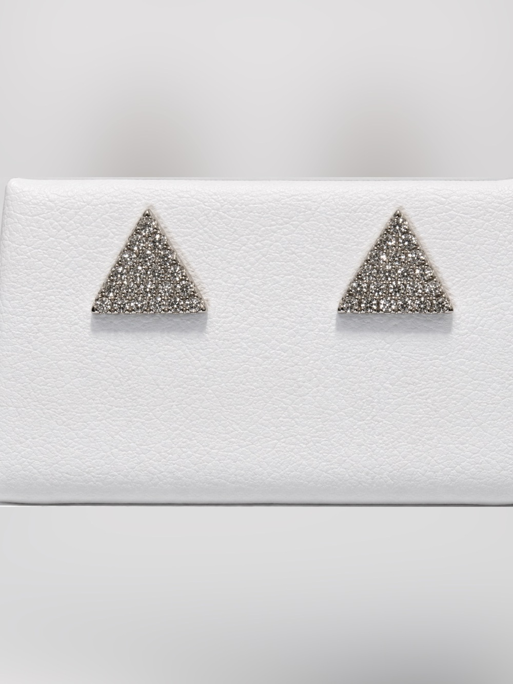 Celebrity Stylist Curated | 14k White Gold Triangular Pavé Diamond Stud Earrings